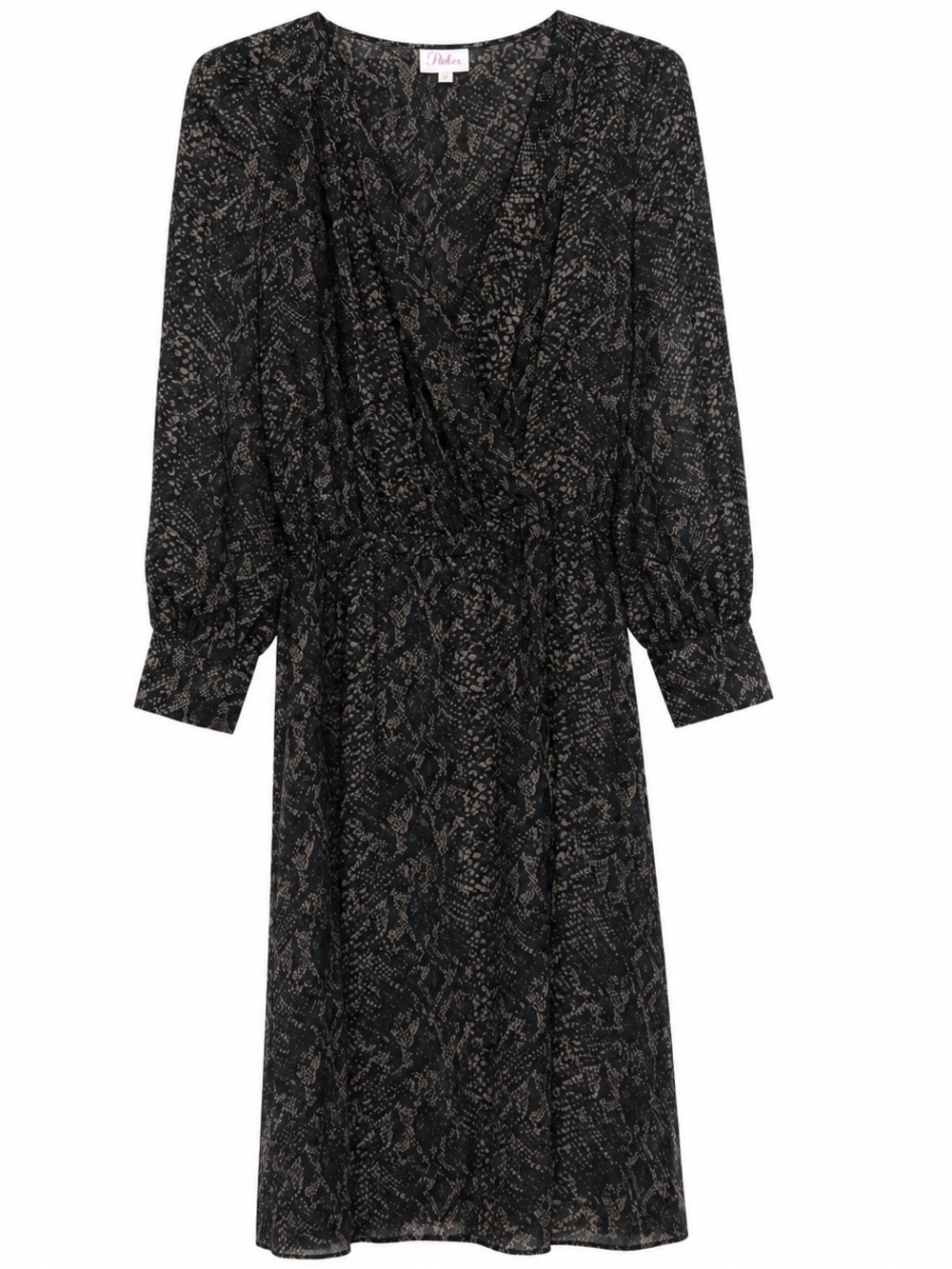 Parker Python Snake Print Dress S Boho Romantic Dark Feminine Style 100% Silk